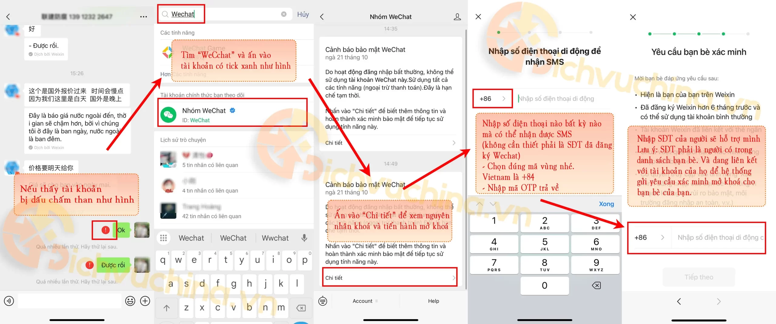 mở khoá WeChat và các bước làm